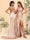 Sheath/Column One-Shoulder Sleeveless Sweep train Ruched Bridesmaid Dresses with Split Side