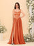 A-Line/Princess V-Neck Sleeveless Long Bridesmaid Dresses with Side Slit & Pleats