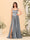 A-Line/Princess V-Neck Sleeveless Long Bridesmaid Dresses with Side Slit & Pleats