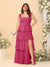 A-Line/Princess Scoop Sleeveless Floor-Length Bridesmaid Dresses With Ruffles & Side Slit