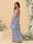 A-Line/Princess Spaghetti Straps Sleeveless Floor-Length Tiered Bridesmaid Dresses With  Pleats