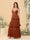 A-Line/Princess Spaghetti Straps Sleeveless Floor-Length Tiered Bridesmaid Dresses With  Pleats