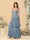 A-Line/Princess Spaghetti Straps Sleeveless Floor-Length Tiered Bridesmaid Dresses With  Pleats