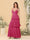 A-Line/Princess Spaghetti Straps Sleeveless Floor-Length Tiered Bridesmaid Dresses With  Pleats