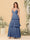 A-Line/Princess Spaghetti Straps Sleeveless Floor-Length Tiered Bridesmaid Dresses With  Pleats