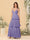 A-Line/Princess Spaghetti Straps Sleeveless Floor-Length Tiered Bridesmaid Dresses With  Pleats