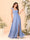 A-Line/Princess Square Neck Sleeveless Floor-Length Bridesmaid Dresses With Side Slit & Ruffles