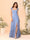A-Line/Princess Square Neck Sleeveless Floor-Length Bridesmaid Dresses With Side Slit & Ruffles