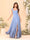 A-Line/Princess Square Neck Sleeveless Floor-Length Bridesmaid Dresses With Side Slit & Ruffles