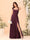 A-Line/Princess Square Neck Sleeveless Floor-Length Bridesmaid Dresses With Side Slit & Ruffles
