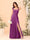 A-Line/Princess Square Neck Sleeveless Floor-Length Bridesmaid Dresses With Side Slit & Ruffles