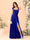 A-Line/Princess Square Neck Sleeveless Floor-Length Bridesmaid Dresses With Side Slit & Ruffles