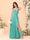 A-Line/Princess Square Neck Sleeveless Floor-Length Bridesmaid Dresses With Side Slit & Ruffles