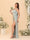 Sheath/Column Square Neck Sleeveless Floor-Length Ruched Bridesmaid Dresses With Side Slit