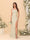 Sheath/Column Square Neck Sleeveless Floor-Length Ruched Bridesmaid Dresses With Side Slit