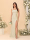 Sheath/Column Square Neck Sleeveless Floor-Length Ruched Bridesmaid Dresses With Side Slit