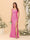 Sheath/Column Square Neck Sleeveless Floor-Length Ruched Bridesmaid Dresses With Side Slit