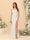 Sheath/Column Square Neck Sleeveless Floor-Length Ruched Bridesmaid Dresses With Side Slit