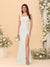 Sheath/Column Square Neck Sleeveless Floor-Length Ruched Bridesmaid Dresses With Side Slit