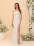Sheath/Column Square Neck Sleeveless Floor-Length Ruched Bridesmaid Dresses With Side Slit