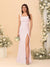 Sheath/Column Square Neck Sleeveless Floor-Length Ruched Bridesmaid Dresses With Side Slit