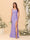 Sheath/Column Square Neck Sleeveless Floor-Length Ruched Bridesmaid Dresses With Side Slit