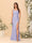 Sheath/Column Square Neck Sleeveless Floor-Length Ruched Bridesmaid Dresses With Side Slit
