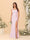 Sheath/Column Square Neck Sleeveless Floor-Length Ruched Bridesmaid Dresses With Side Slit