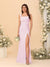 Sheath/Column Square Neck Sleeveless Floor-Length Ruched Bridesmaid Dresses With Side Slit