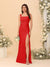 Sheath/Column Square Neck Sleeveless Floor-Length Ruched Bridesmaid Dresses With Side Slit