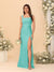 Sheath/Column Square Neck Sleeveless Floor-Length Ruched Bridesmaid Dresses With Side Slit