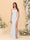 Sheath/Column Square Neck Sleeveless Floor-Length Ruched Bridesmaid Dresses With Side Slit