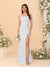 Sheath/Column Square Neck Sleeveless Floor-Length Ruched Bridesmaid Dresses With Side Slit