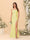 Sheath/Column Square Neck Sleeveless Floor-Length Ruched Bridesmaid Dresses With Side Slit