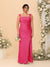 Sheath/Column Square Neck Sleeveless Floor-Length Ruched  Plus Size Bridesmaid Dresses With Side Slit