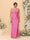 Sheath/Column Square Neck Sleeveless Floor-Length Ruched  Plus Size Bridesmaid Dresses With Side Slit