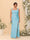 Sheath/Column Square Neck Sleeveless Floor-Length Ruched  Plus Size Bridesmaid Dresses With Side Slit