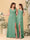 A-Line/Princess V-Neck Sleeveless Ruched Long Chiffon Bridesmaid Dresses With Side Slit & Ruffles