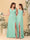A-Line/Princess V-Neck Sleeveless Ruched Long Chiffon Bridesmaid Dresses With Side Slit & Ruffles