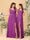 A-Line/Princess V-Neck Sleeveless Ruched Long Chiffon Bridesmaid Dresses With Side Slit & Ruffles