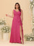 A-Line/Princess V-Neck Sleeveless Ruched Chiffon Plus Size Bridesmaid Dresses With Side Slit & Ruffles