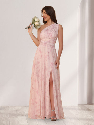 A-Line/Princess Convertible Infinity Bridesmaid Dresses with Pleats