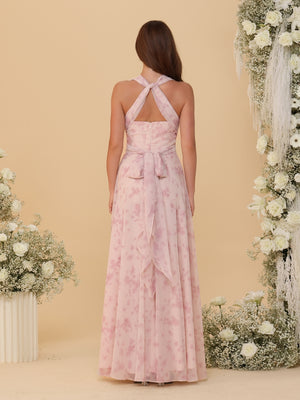 A-Line/Princess Convertible Infinity Bridesmaid Dresses with Pleats