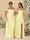 A-Line/Princess Off-the-Shoulder  Ruched Long Bridesmaid Dresses With Side Slit & Pleats