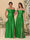 A-Line/Princess Off-the-Shoulder  Ruched Long Bridesmaid Dresses With Side Slit & Pleats
