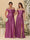 A-Line/Princess Off-the-Shoulder  Ruched Long Bridesmaid Dresses With Side Slit & Pleats
