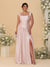 A-Line/Princess Off-the-Shoulder Plus Size Bridesmaid Dresses With Side Slit & Pleats