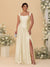 A-Line/Princess Off-the-Shoulder Plus Size Bridesmaid Dresses With Side Slit & Pleats