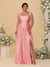 A-Line/Princess Off-the-Shoulder Plus Size Bridesmaid Dresses With Side Slit & Pleats