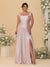 A-Line/Princess Off-the-Shoulder Plus Size Bridesmaid Dresses With Side Slit & Pleats